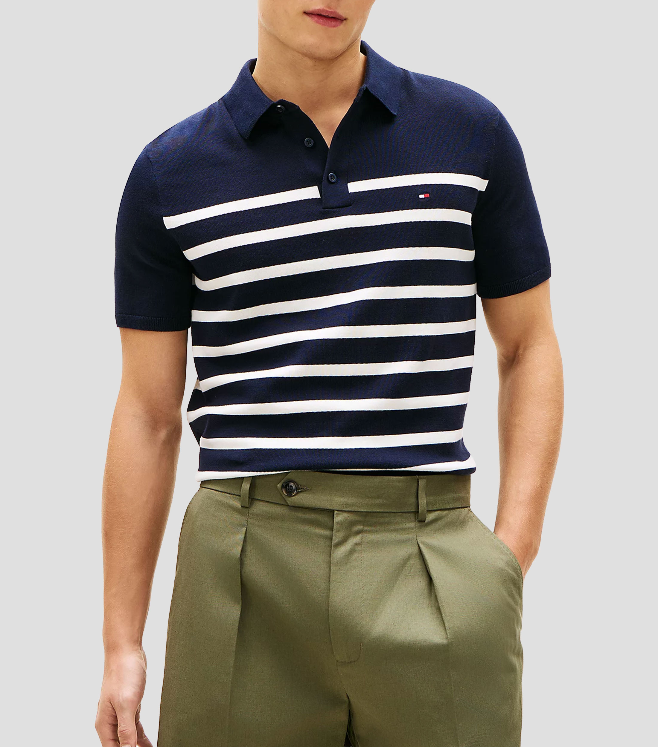 Playera polo manga corta rayas Hombre